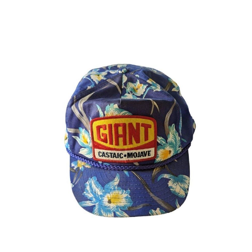Giant Truck Stops Spell Out Mojave Castaic Hawaiian Print Snapback Blue